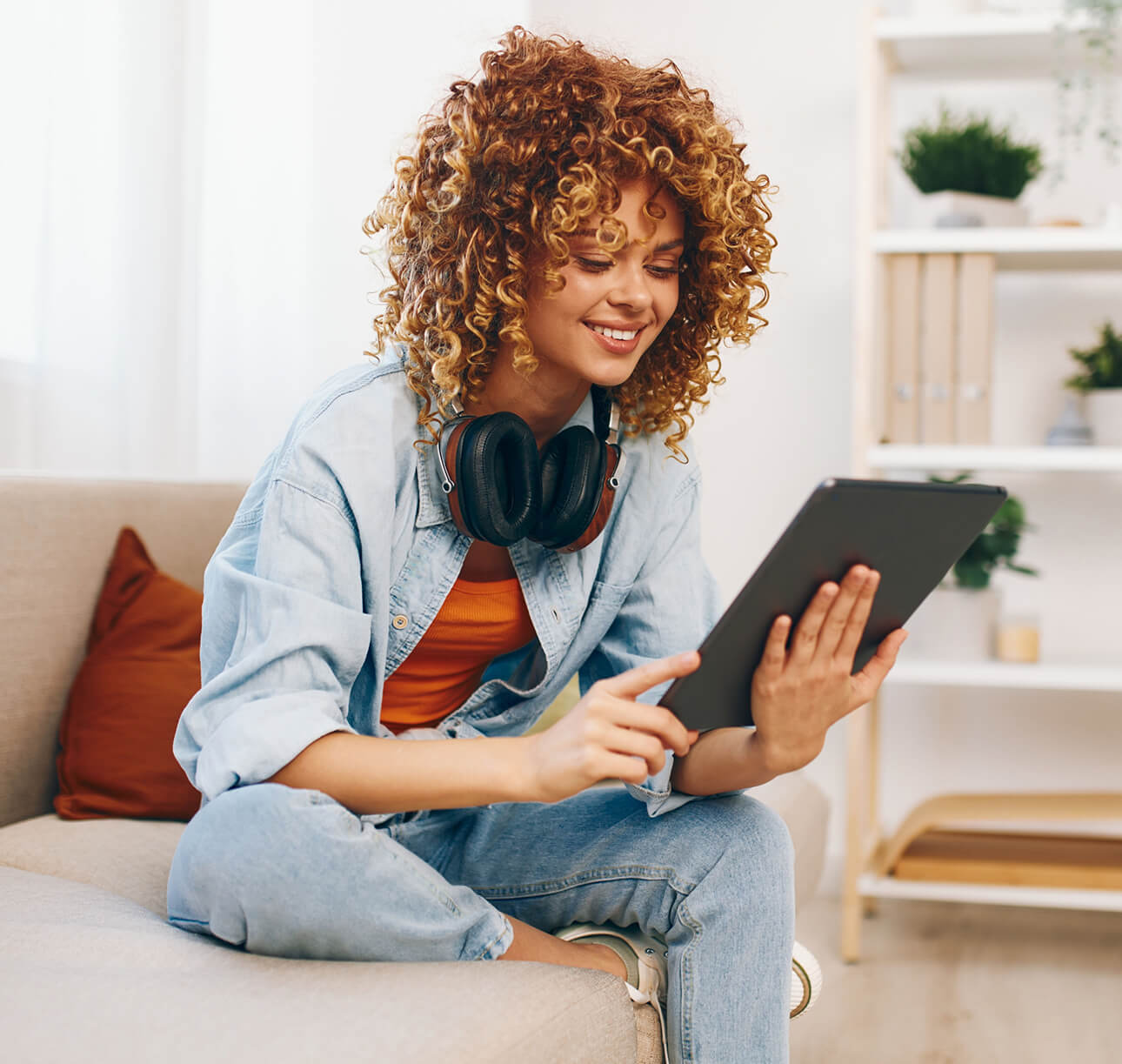 Woman using tablet